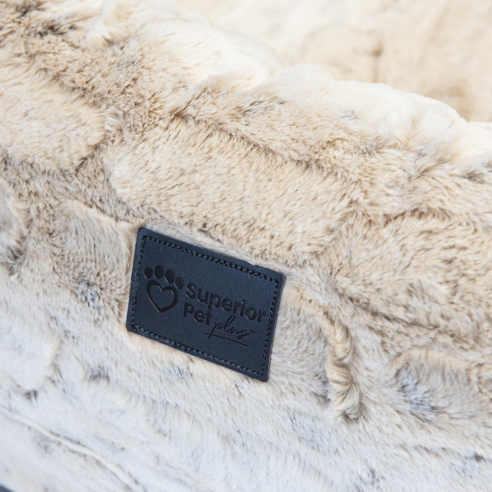 Honest Pet Collective Harley Pet Bed Light Brindle Faux Fur