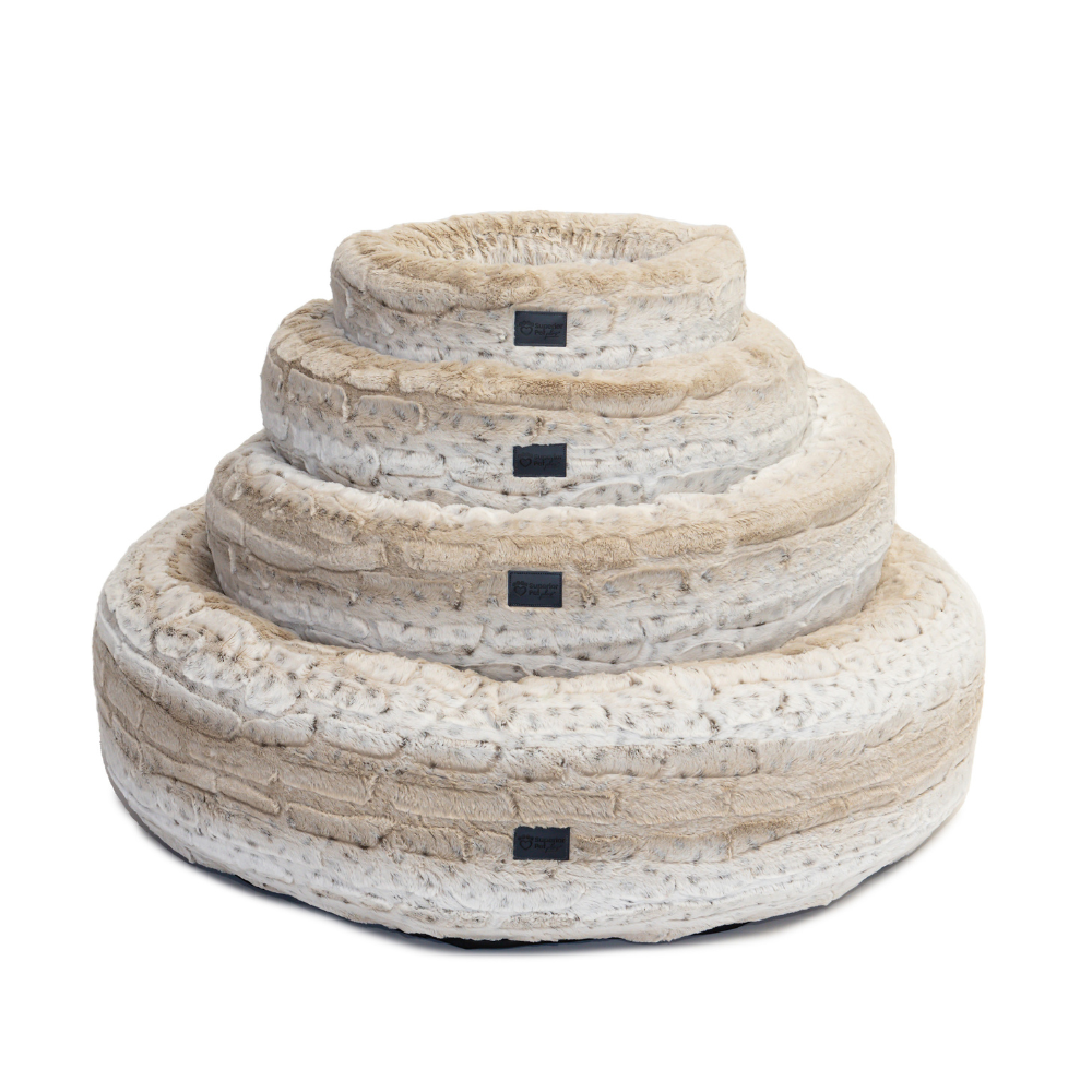 Honest Pet Collective Harley Pet Bed Light Brindle Faux Fur