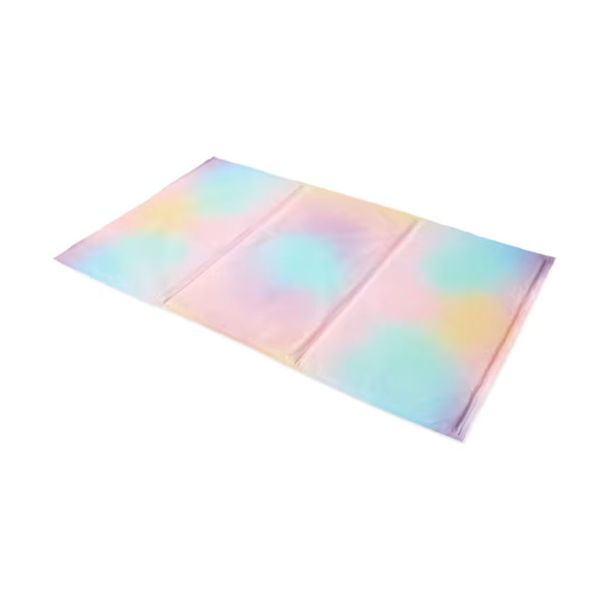 side on view of anything pets tie die cooling mat