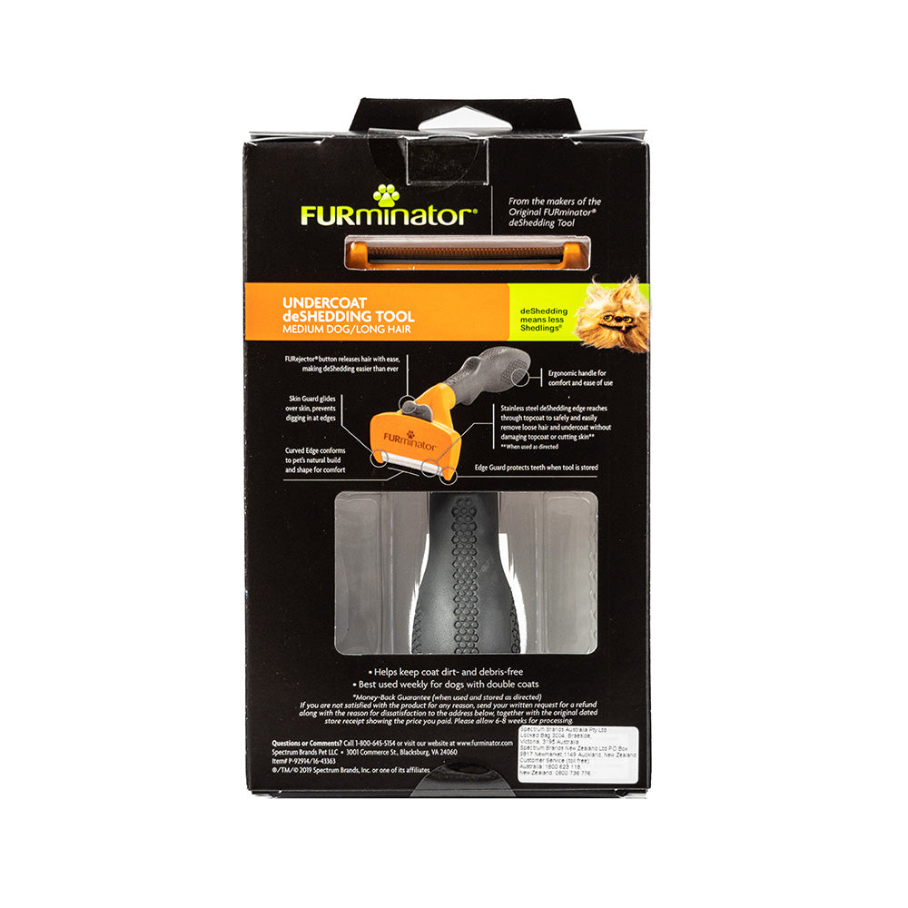 Furminator Deshedding Tool Long Hair - Medium Dog