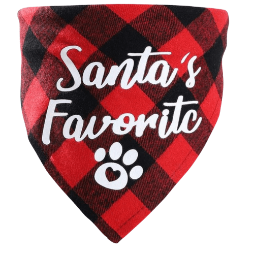 Santas Favorite Bandana Pets Dogs Cats Puppies xmas Christmas Festive red and black bandana